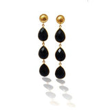 Smoky Topaz Earrings Three Teardrop Cascade Earrings