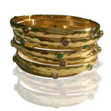 Green Amethyst Gemstone Bracelet Gold Layer Collection