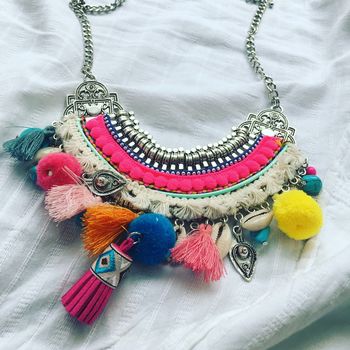 Festival Necklace Multicoloured Summer Necklace