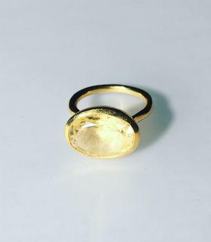 Citrine Ring Gold Oval