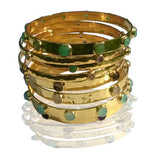 Aqua Chalcedony Gold Bangle 18ct Gold Layer