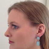 Aqua Diamante Gemstone Drop Earrings