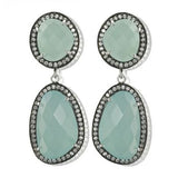 Aqua Diamante Gemstone Drop Earrings