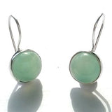 Aqua Silver Earrings Circular Pattern