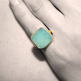 Aqua Square Rocktail Ring