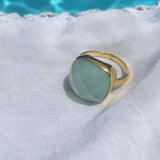 Aqua Square Rocktail Ring