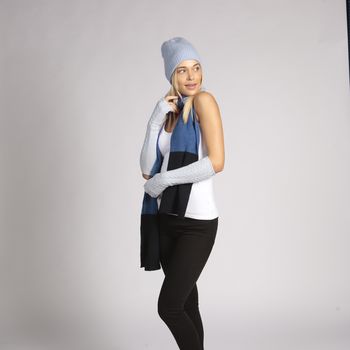 Cashmere Hat Denim Blue Cashmere Beanie