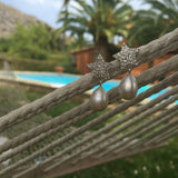 Silver Star Pearl Earring