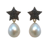 Black Star Pearl Earrings