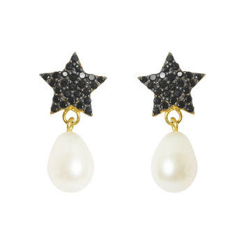 Black Star Pearl Earrings