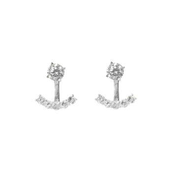 Silver Earrings Diamante Cuff Earrings