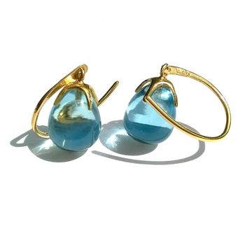 Blue Topaz Gold Earrings