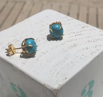 Turquoise Gold Stud Earrings