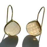 Citrine Earrings Oval Gold Earrings