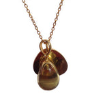 Citrine Gemstone Gold Necklace With Gold Pendant