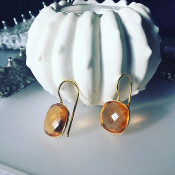 Citrine Earrings Gemstone Drop Earrings Gifts For Her