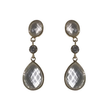 Gold Designer Earrings Chandelier Topaz Earring