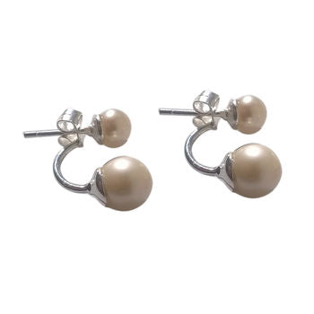 Silver Pearl Earrings Pearl Cuff Earrings Gift For Her