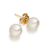 White Pearl Gold Studs