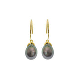 Black Pearl Earrings Gold Claw