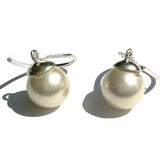 Pearl Earrings Silver Earrings Circular