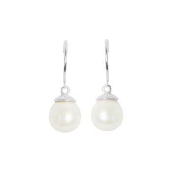 Pearl Earrings Silver Earrings Circular