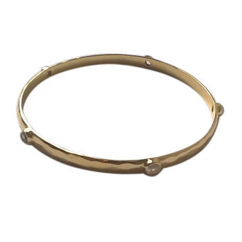 Hammered Gold Citrine Gemstone Bracelet