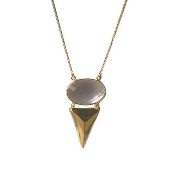 Gold Crystal And Arrow Necklace