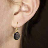 Dark Blue Topaz Teardrop Earrings