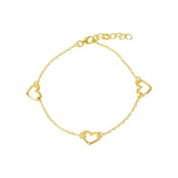 Gold Heart Bracelet Valentines Gift For Her