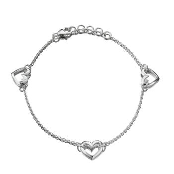 Solid Silver Heart Bracelet