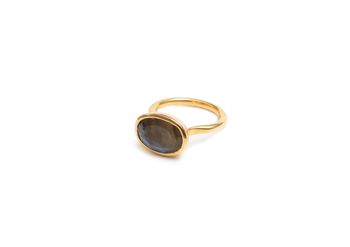Labradorite Ring Gold Oval