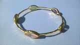 Multistone Gemstone Gold Bracelet