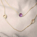 Multistone Gemstone Necklace Long Circular
