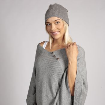 Cashmere Poncho Grey Cashmere Poncho