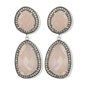 Rose Quartz Statement Earrings