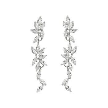White Topaz Drop Earrings Diamante