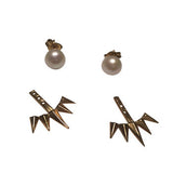 Pearl Earrings Stud N Cuff