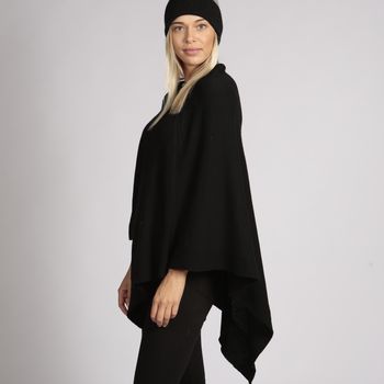 Cashmere Poncho Black Cashmere Poncho