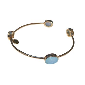 Aqua Gemstone Gold Bracelet