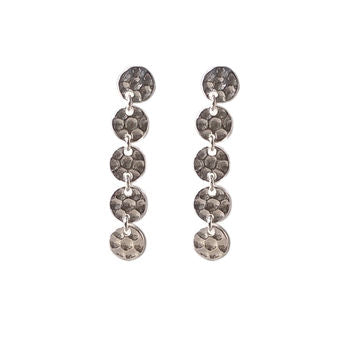 Solid Silver Hammered Coin Earrings