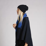 Cashmere Poncho Navy Blue Cashmere Poncho