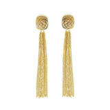 Smoky Topaz Earrings Gold Fringe Earrings