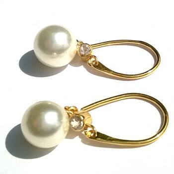 Gold Pearl Earrings Drop Earrings