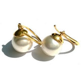 Pearl Earrings Gold Earrings Circular