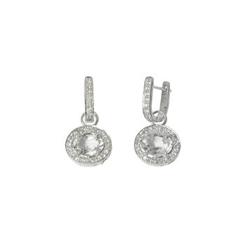 White Topaz Earrings Gift For Her